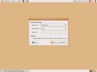 Ubuntu Resoluton Preference